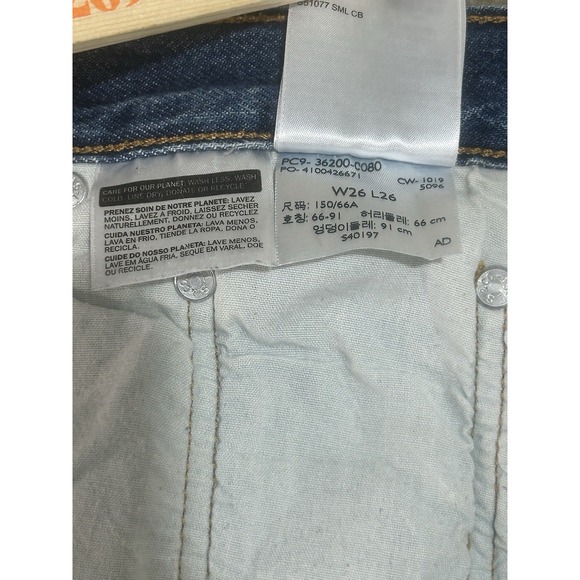 Levis 501 Premium Jeans Mens 26x26‎ *Blue Big E Taper Slim Casual Denim - Picture 5 of 12